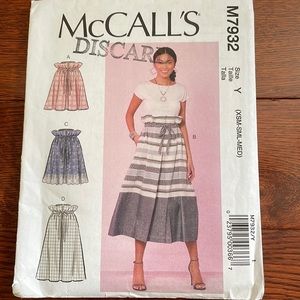 2/$15 Mccall's M7932 Sewing Pattern XS-M